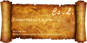 Csepreghy Lajos névjegykártya